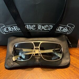 Chrome Hearts white wood tank slapper sunglasses in like new condition